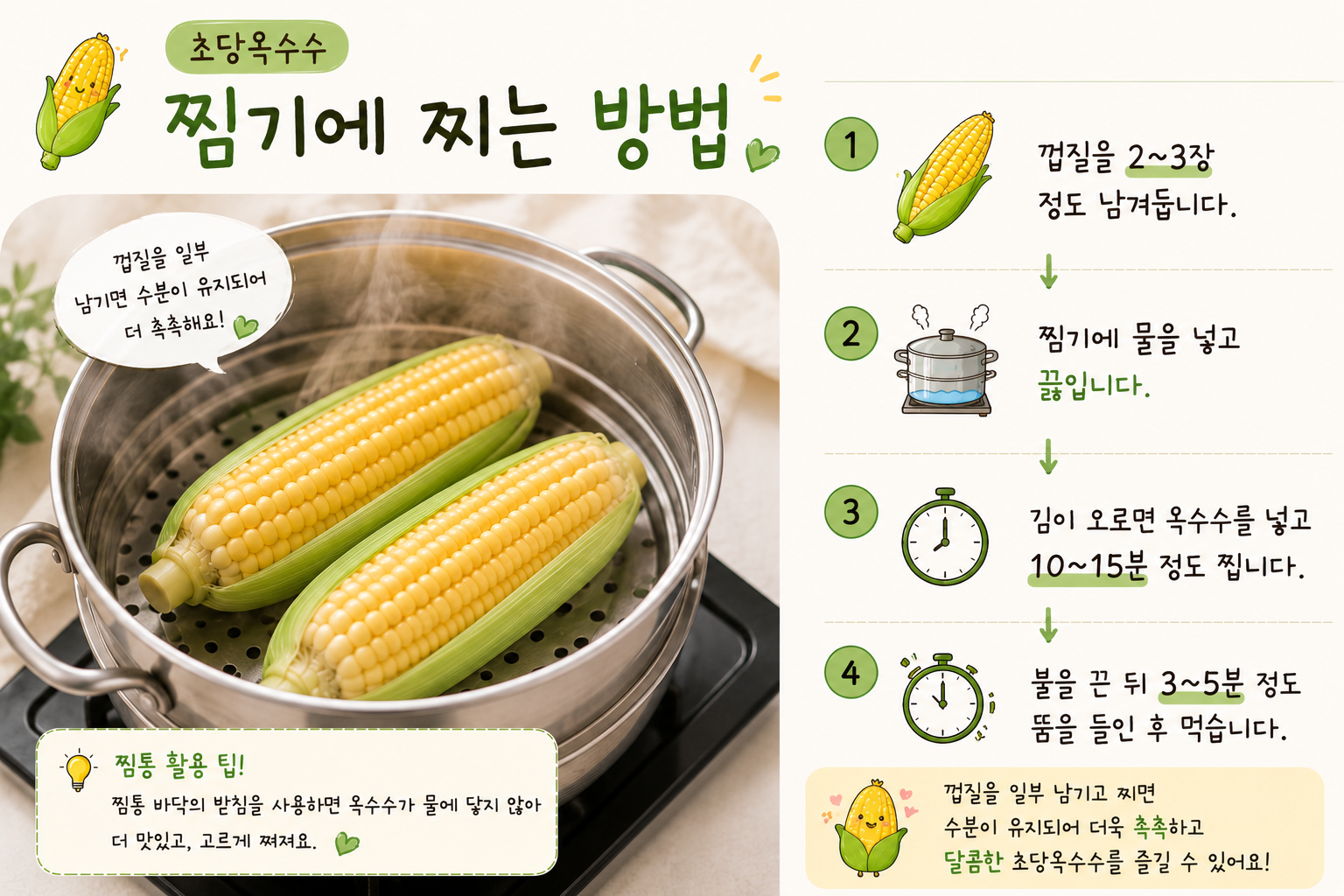 찜기에 찌는 방법 이미지