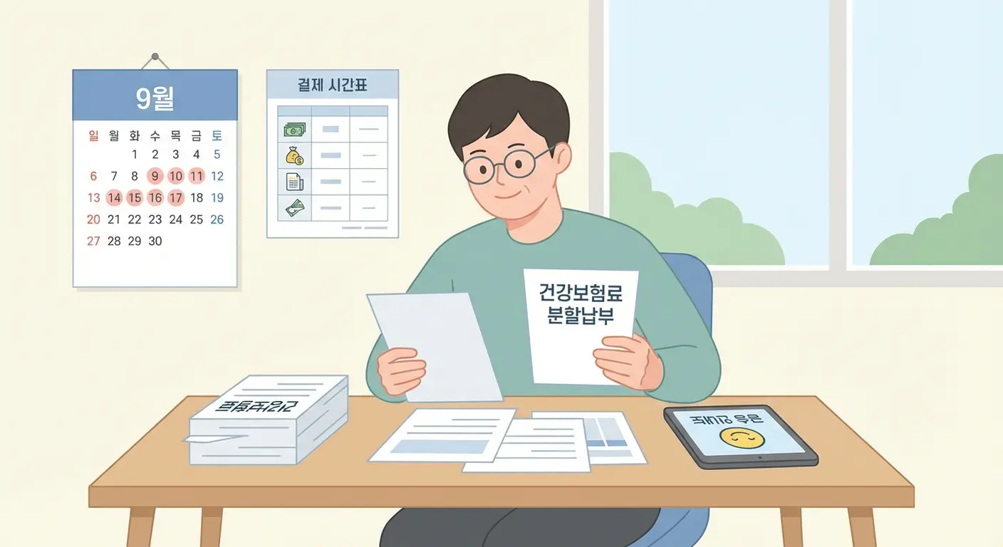 건강보험료 분할납부가 가능한 상황과 신청 방법을 설명하는 안내 이미지