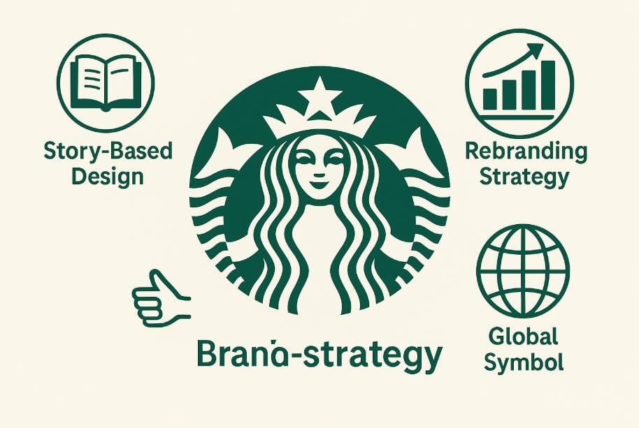 브랜드 전략 요소를 설명한 개념 인포그래픽