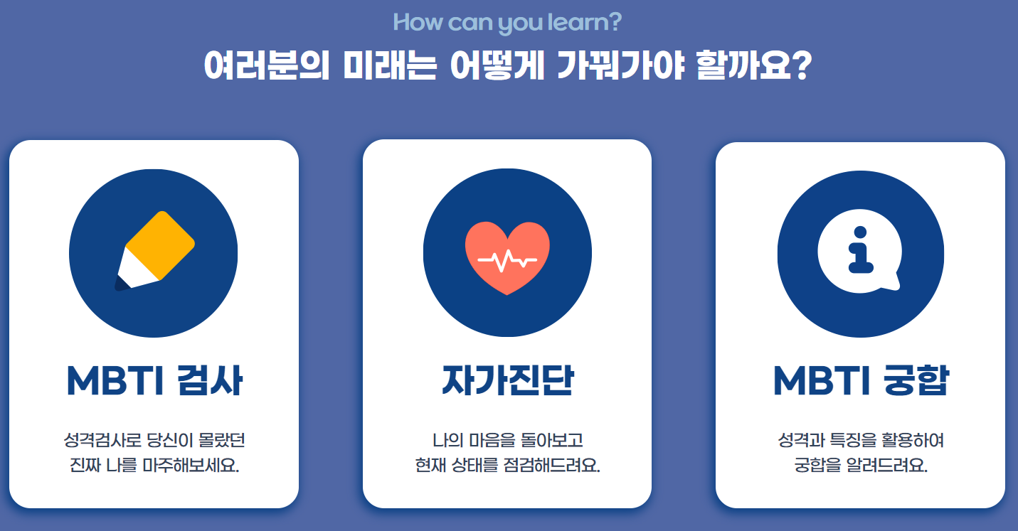 MBTI 검사 유형 성격 테스트 궁합 뜻 종류 특징 마음검사 우울증검사 스트레스검사 성격유형 (1)