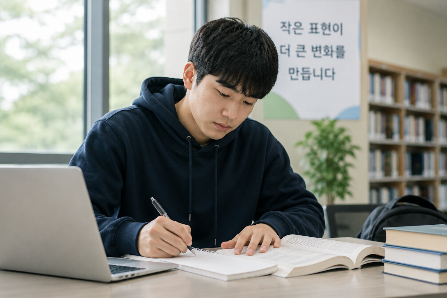 학생이 공부하고 있는 모습
