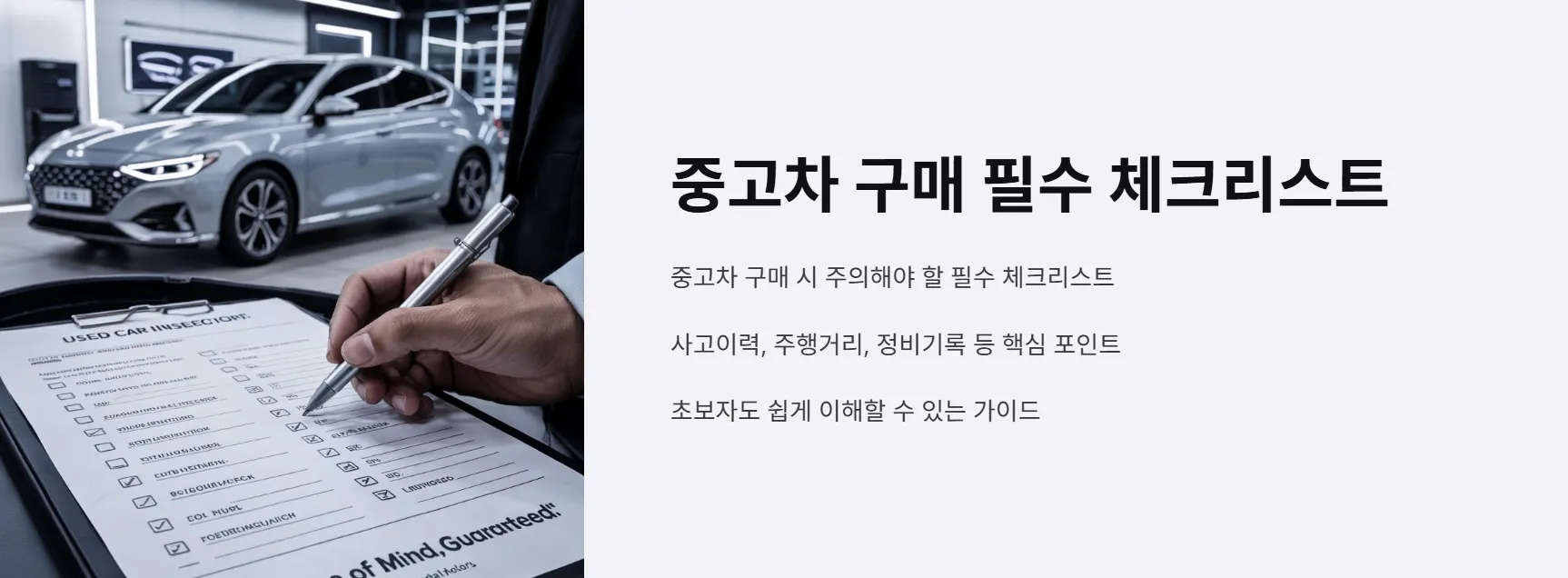 중고차 구매 전 꼭 확인해야 할 체크리스트