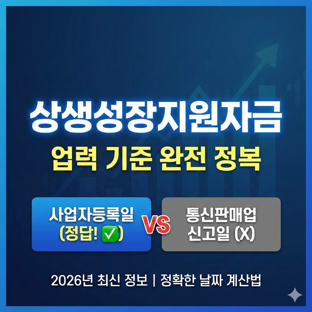 상생성장지원자금 업력 기준 통신판매업 신고일 vs 사업자등록일 계산법