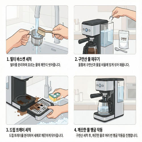 전기포트&middot;커피머신 청소, 물때 제거하고 위생적으로 관리하는 법