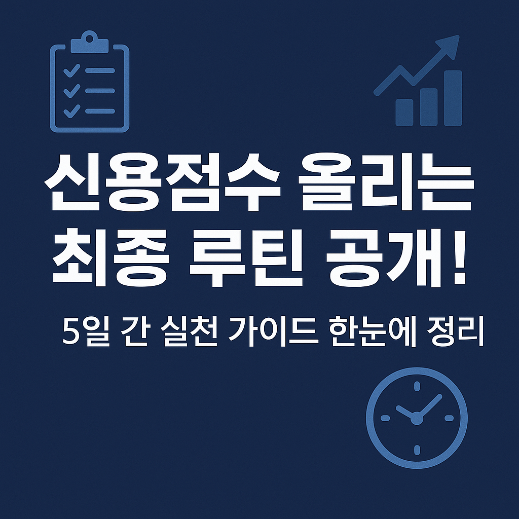 '신용점수 올리는 최종 루틴 공개!'