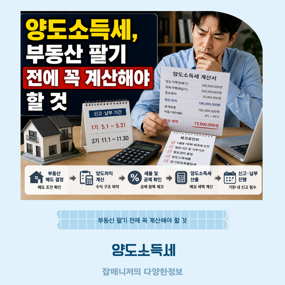 양도소득세, 부동산 팔기 전에 꼭 계산해야 할 것