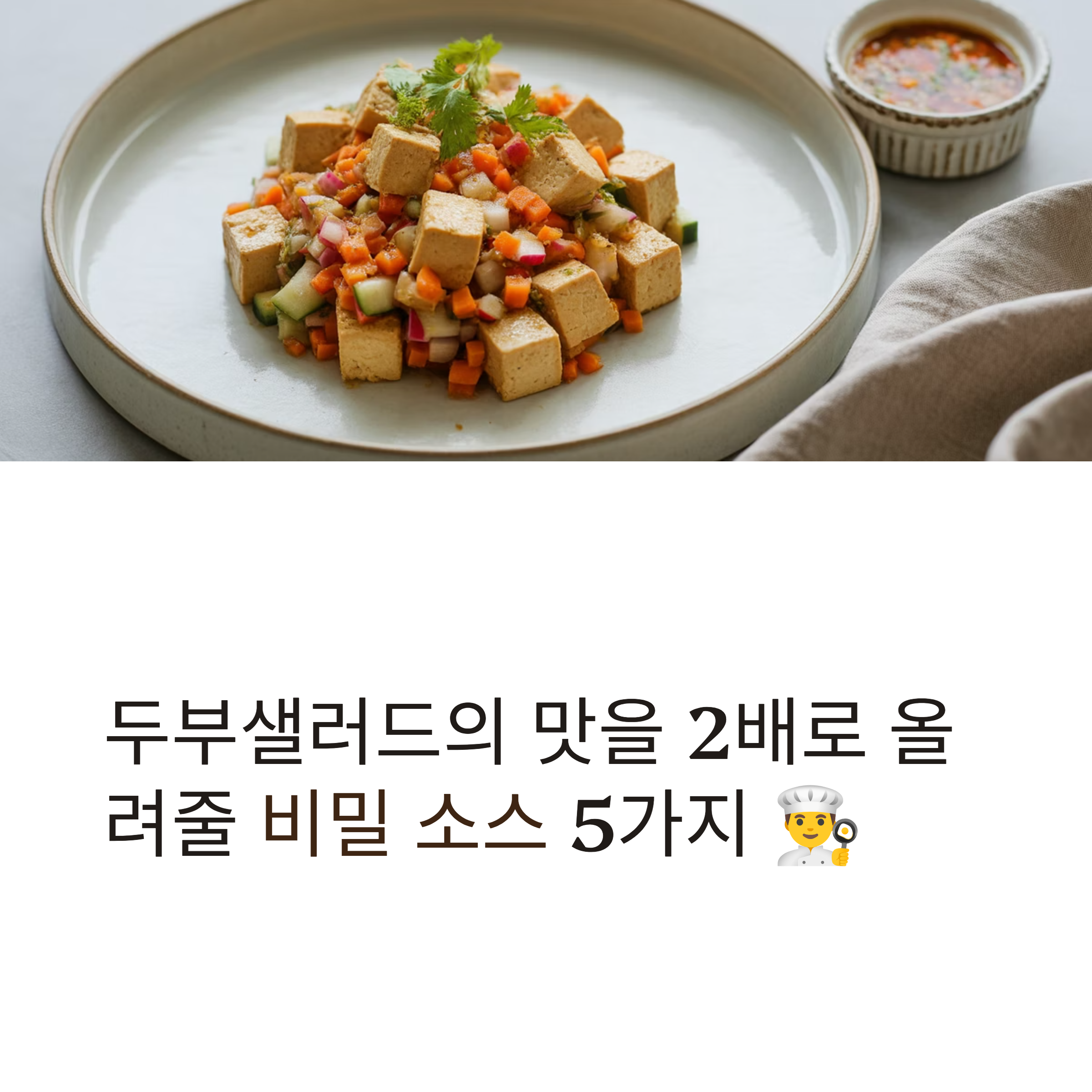두부샐러드와 환상적으로 어울리는 소스 조합