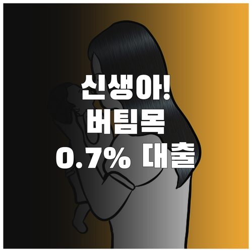 신생아 특례 버팀목대출로 중도금 저금..