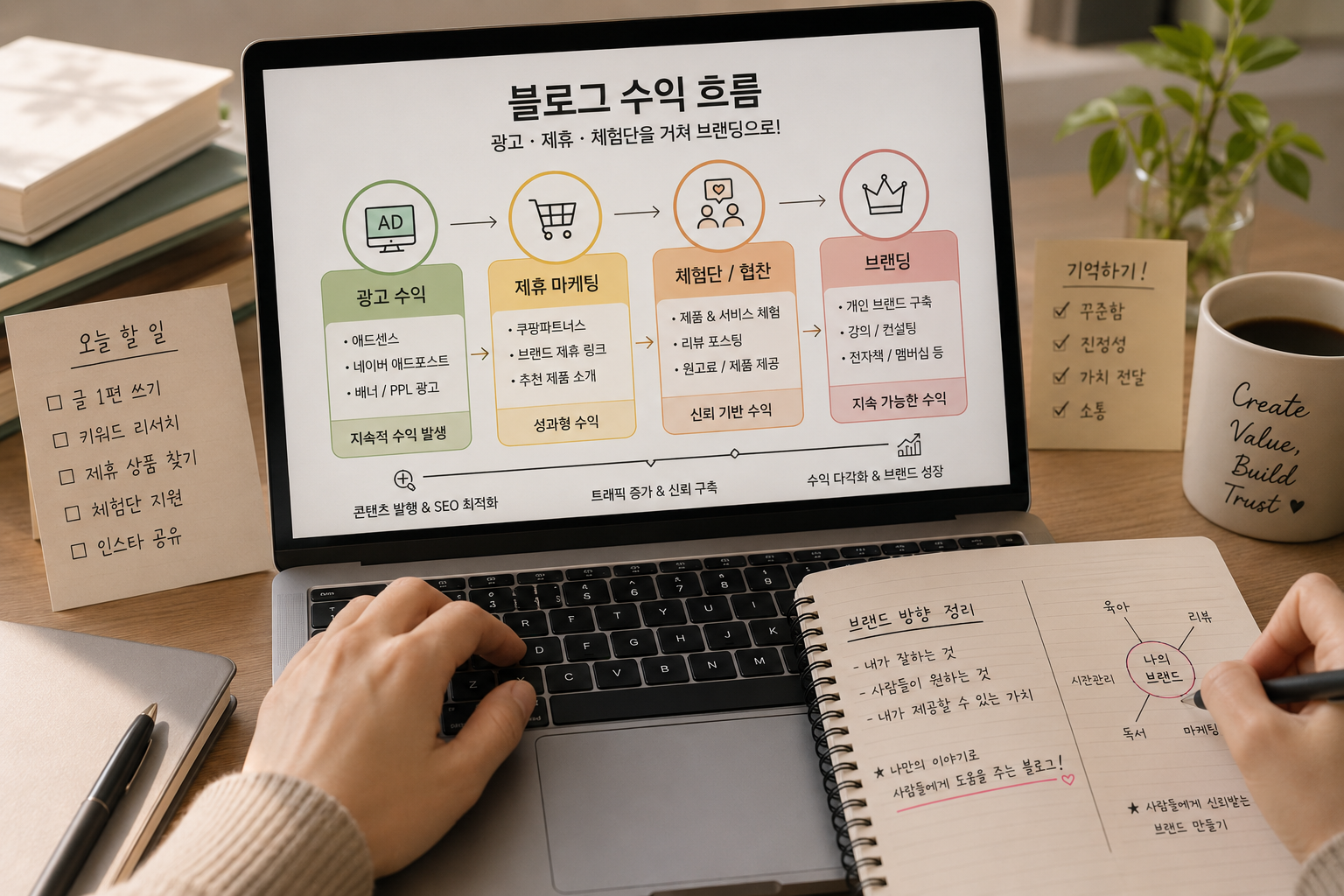광고에서 제휴·체험단 거쳐 브랜딩으로 이어지는 수익 흐름