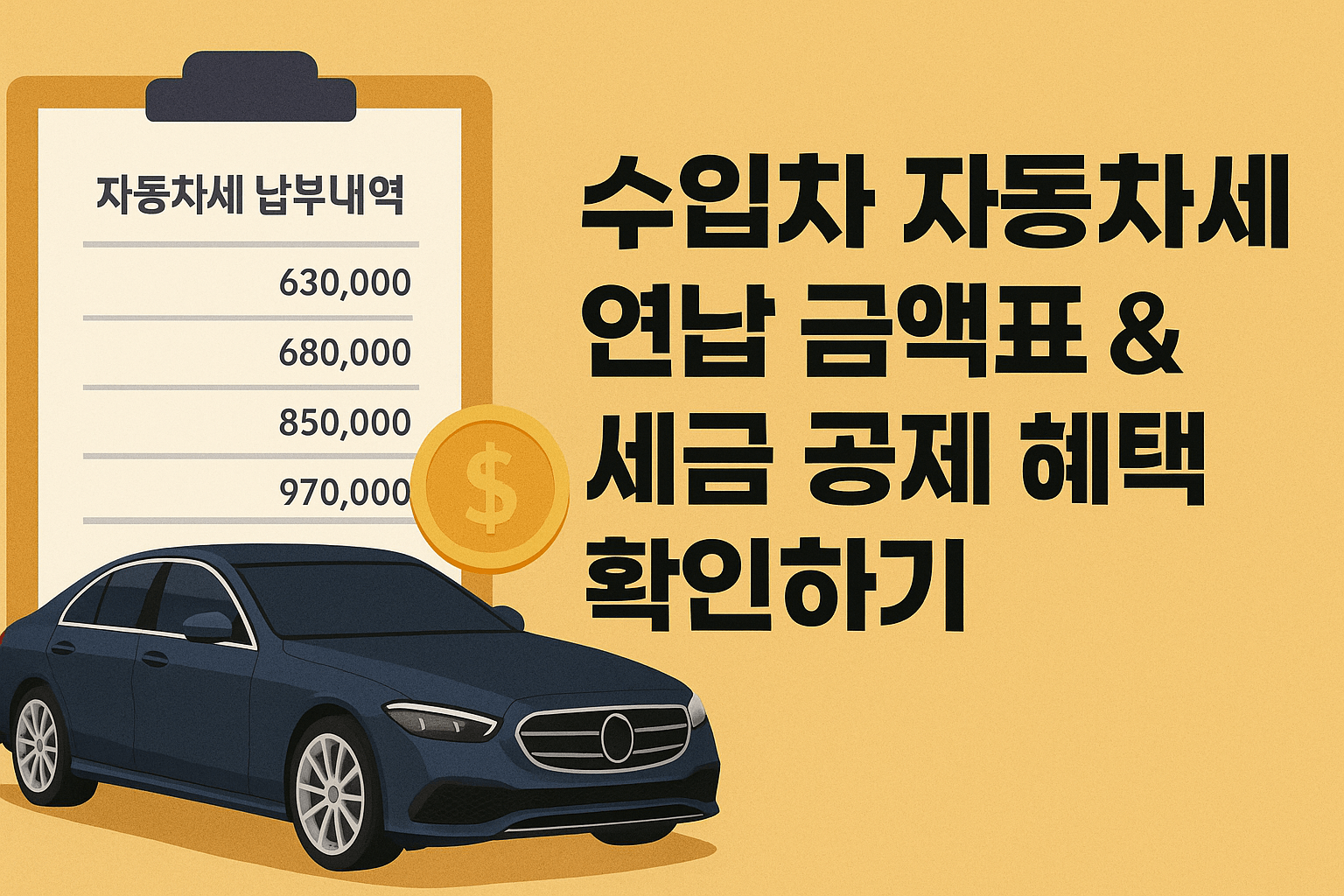 수입차 자동차세 연납 금액표 & 세금 공제 혜택 확인하기!