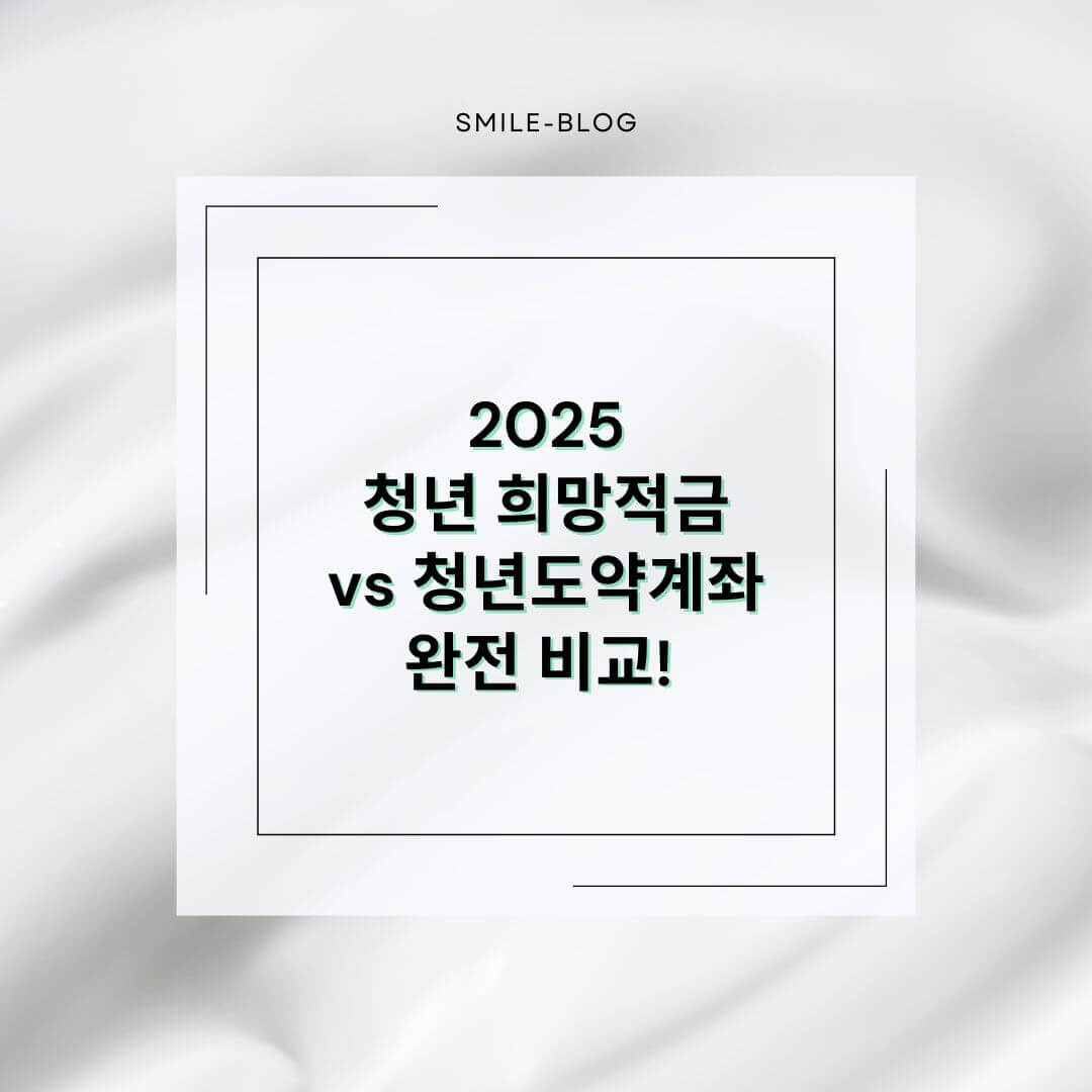 2025 청년 희망적금 vs 청년도약계좌 – 조건, 혜택 비교 총정리