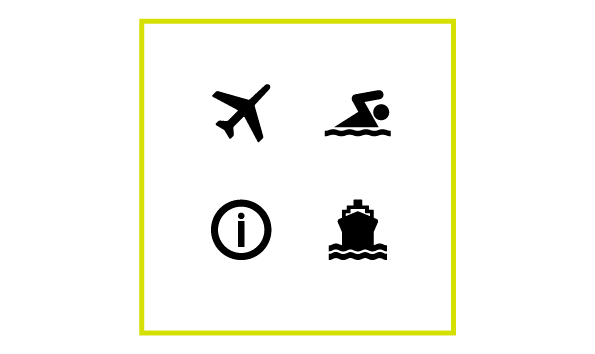Plane, Airplane, Swim, Swimming, Information desk, Reception, Ship, Boat / Icon, Pictogram / vector graphic free download
