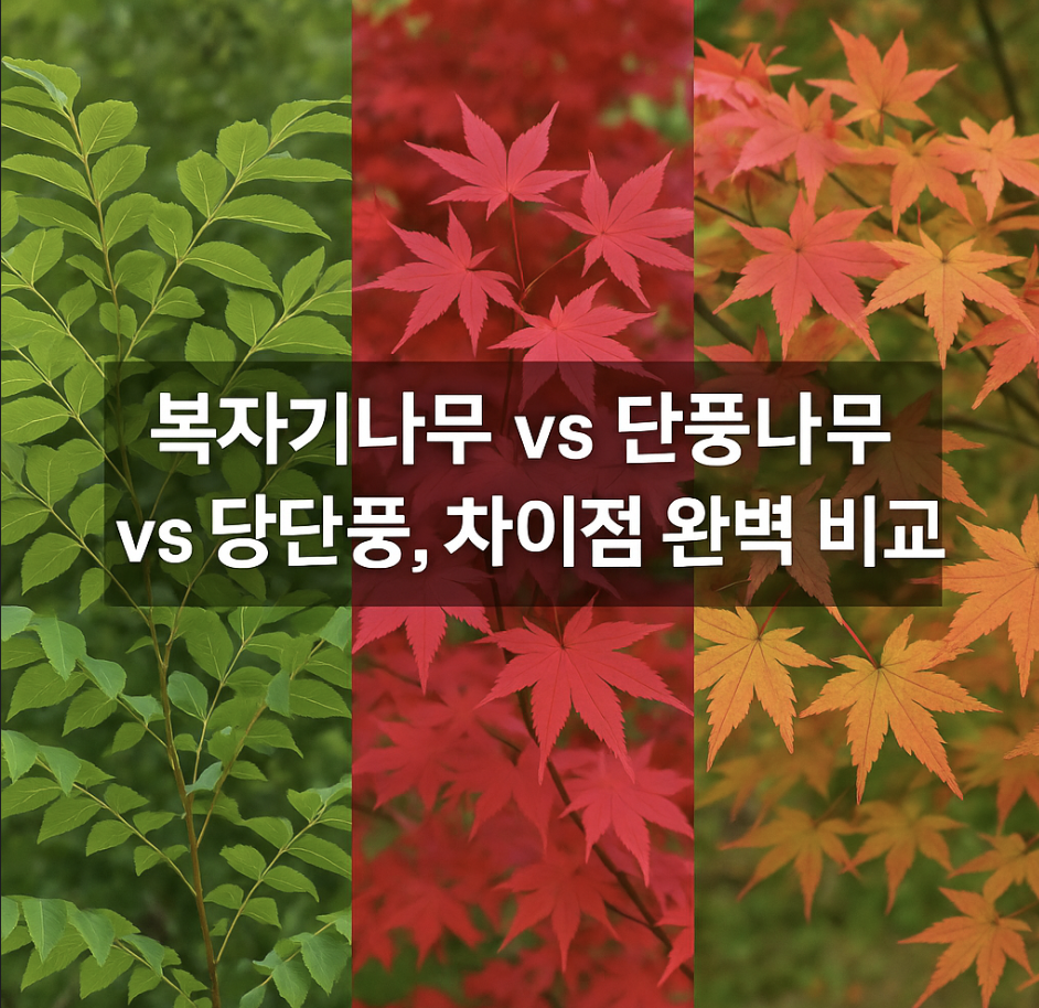 복자기나무 vs 단풍나무 vs 당단풍, 차이점 완벽 비교
