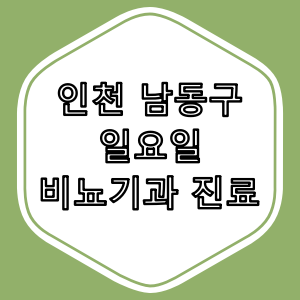 인천 남동구에서 일요일 진료 가능한 비뇨기과 병원 안내