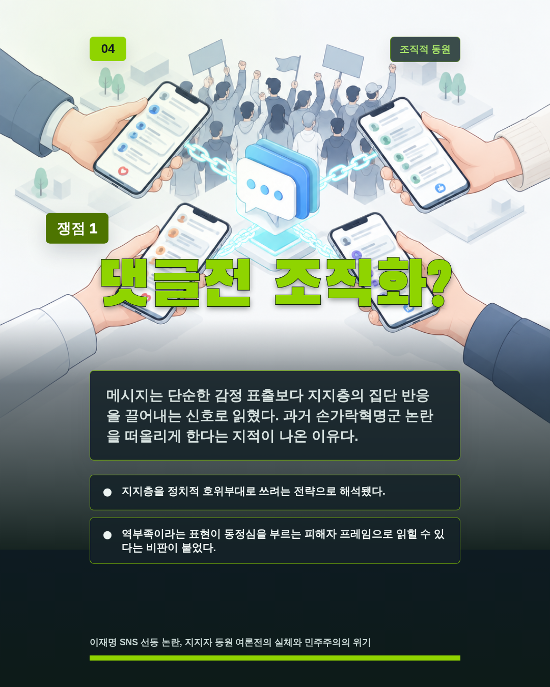 댓글전 조직화?
