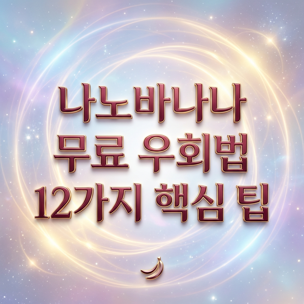 나노바나나 무료 우회법 12가지 핵심 팁을 강조한 고급스러운 메탈릭 텍스트 썸네일 이미지