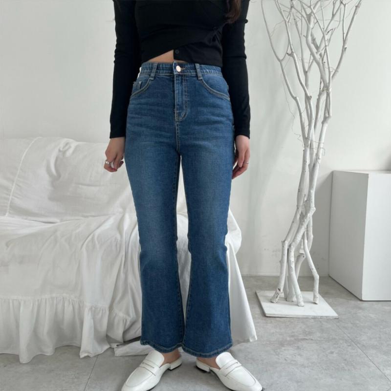 플럼마켓 짱편한 허리밴딩 부츠컷 데님