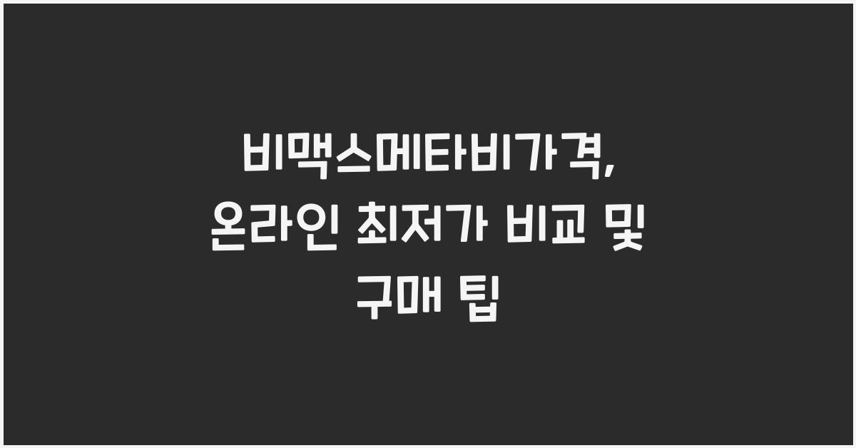 비맥스메타비가격