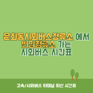 문화동시외버스정류소에서 번암정류소 가는 시외버스 시간표 최신정보