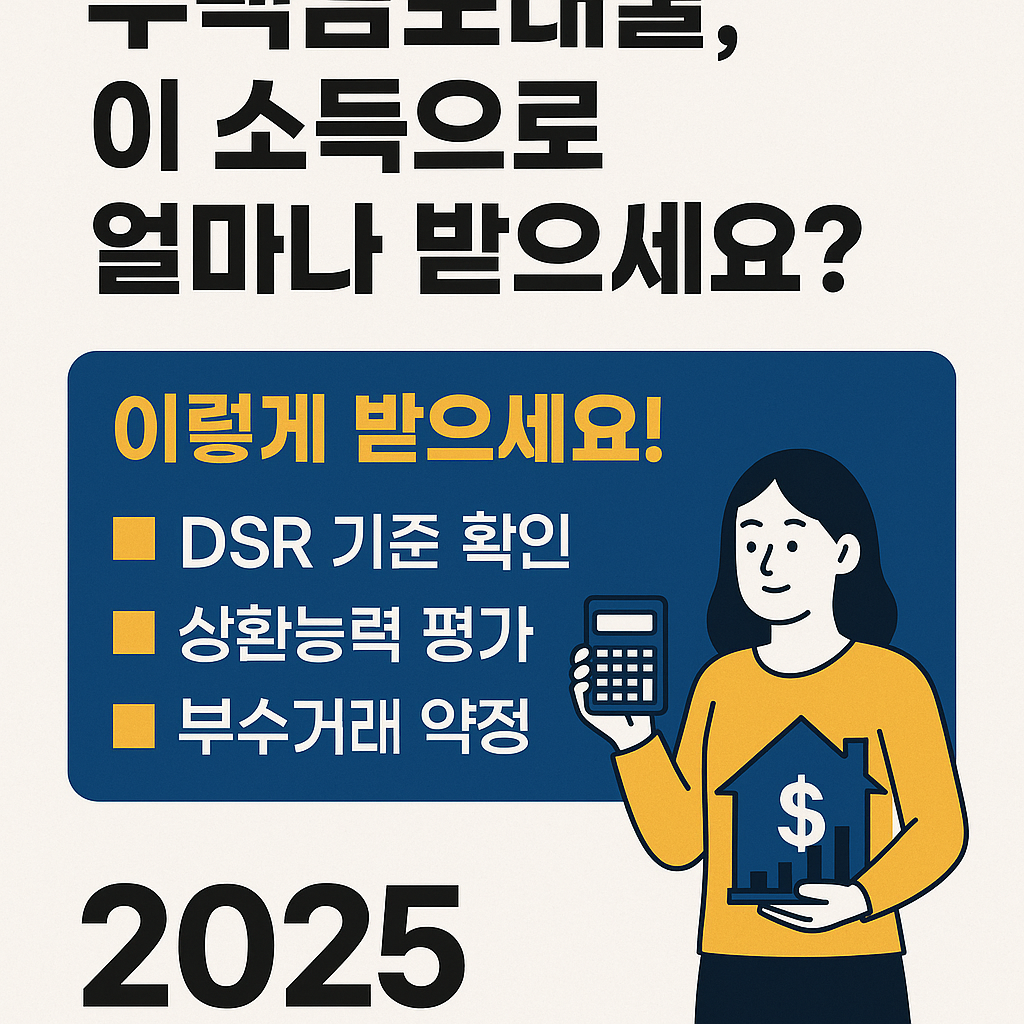 2025년 주택담보대출 한도 계산 방법과 소득 기준 안내 이미지