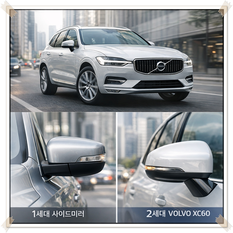 볼보 XC60 1세대 2세대 사이드미러 디자인 차이 비교