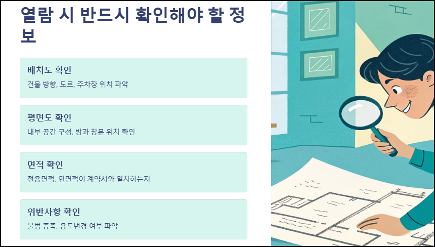 열람 시 반드시 확인해야 할 정보