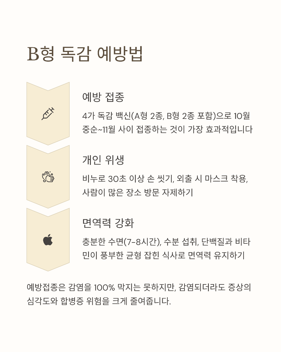 B형 독감 치료 방법 💊