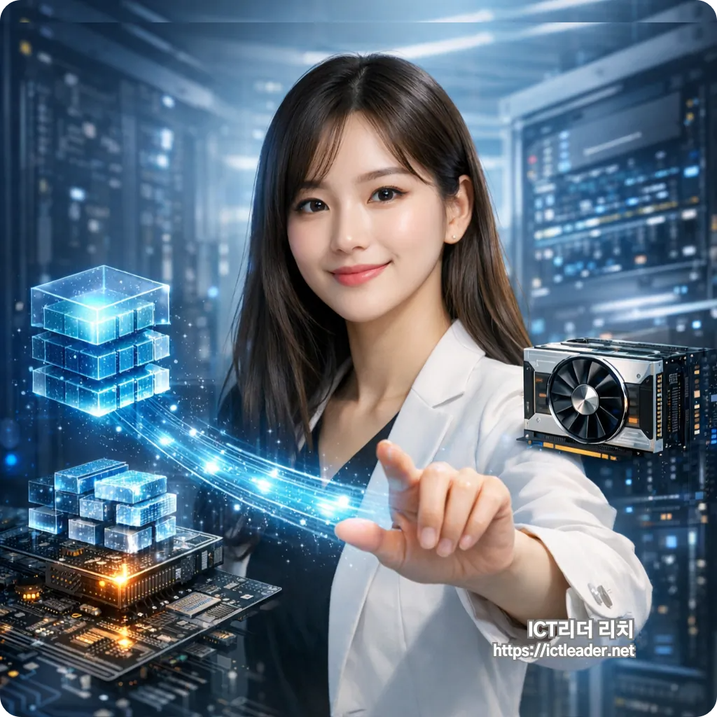 AI 반도체 메모리 최적화와 데이터 압축 기술을 상징적으로 표현한 TurboQuant 대표 썸네일 이미지