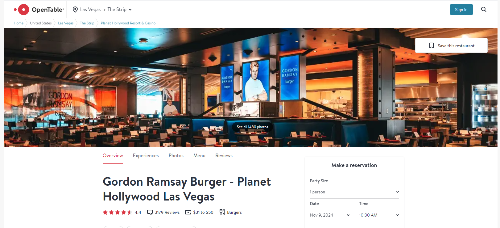 라스베가스 고든램지 홈페이지