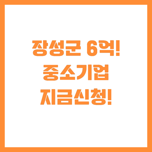 장성군 중소기업 6억 규모 혁신성장 ..
