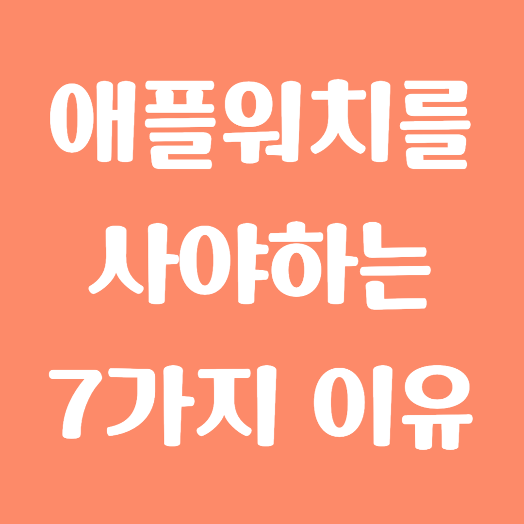 애플워치를 사야하는 7가지 이유