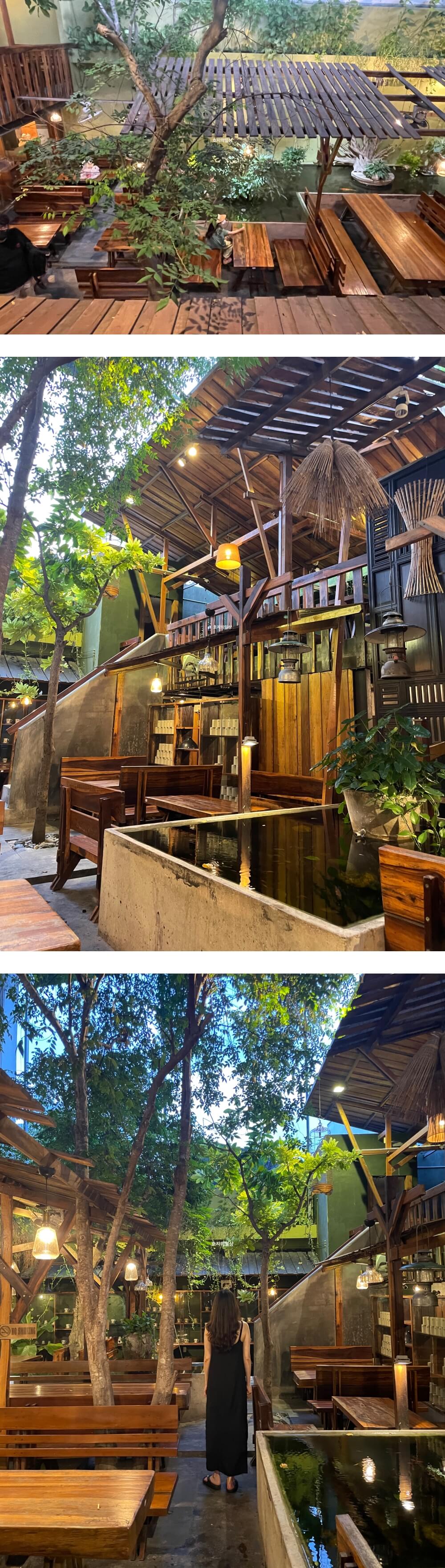 나트랑 시내 안카페 2호점 - 자연주의 매장 인테리어