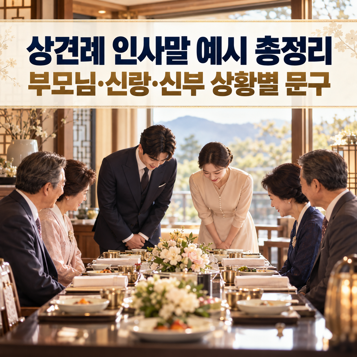 상견례 인사말 예시 총정리, 부모님·신랑·신부 상황별 문구
