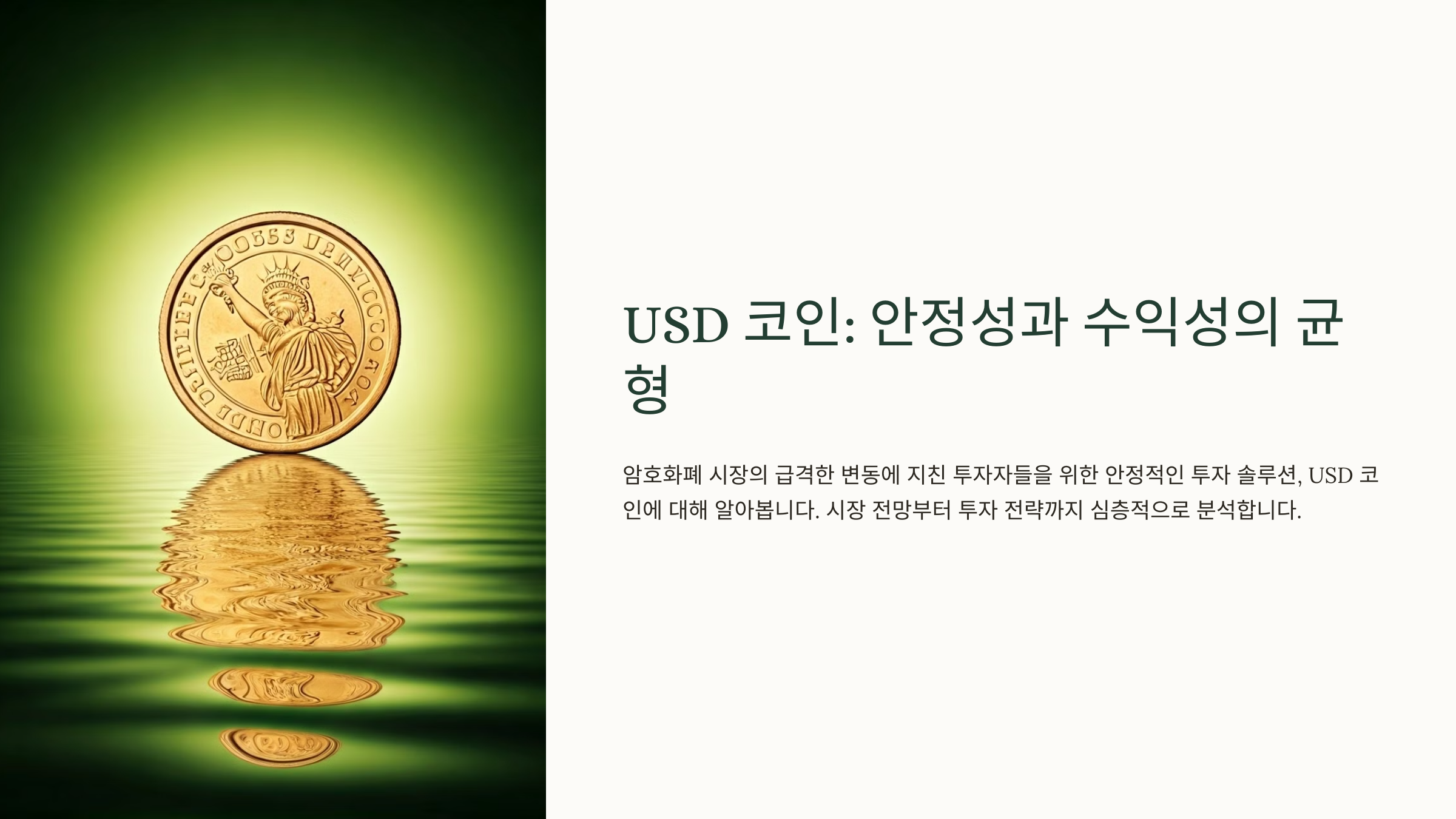 USD 코인: 안정성과 수익성의 균형