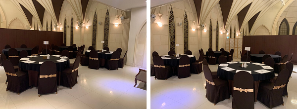 더빈 웨딩홀 연회장 혼주석