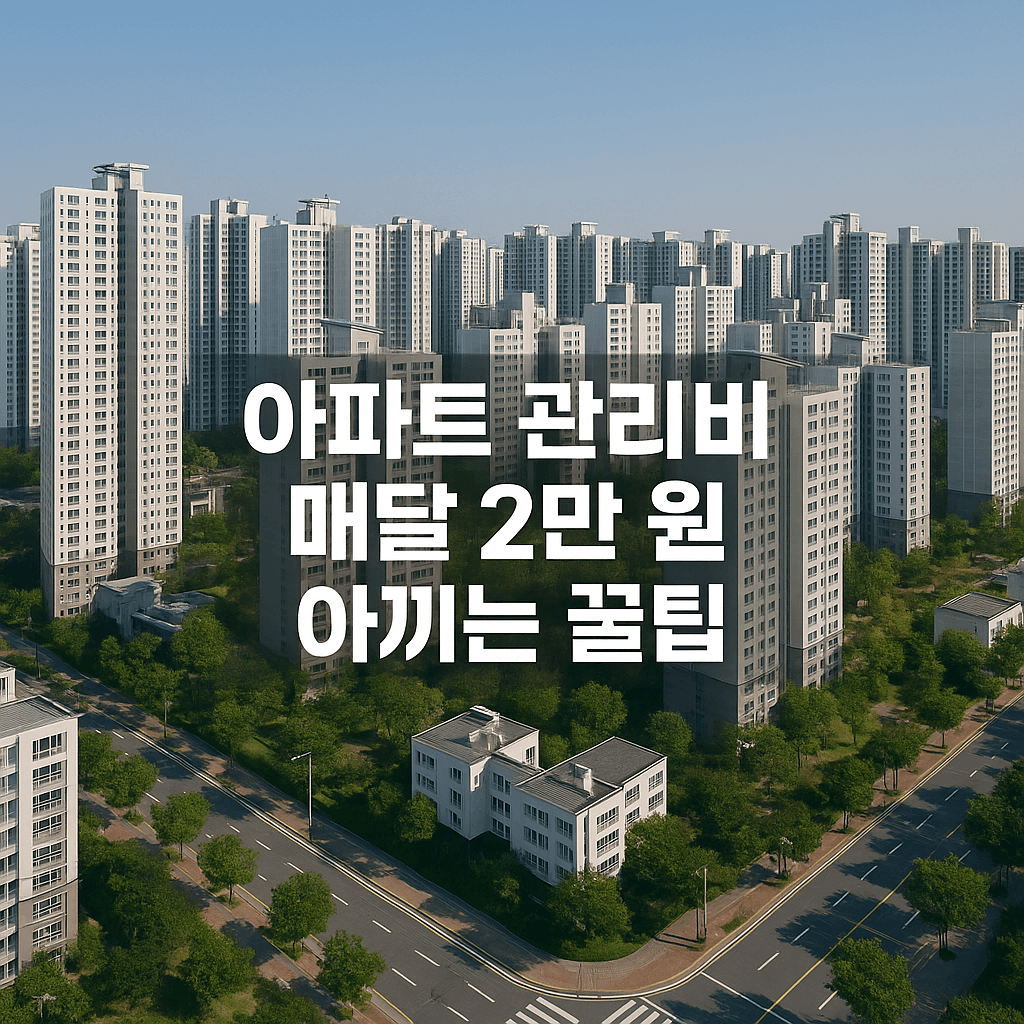 아파트 관리비 매달 2만 원 아끼는 꿀팁