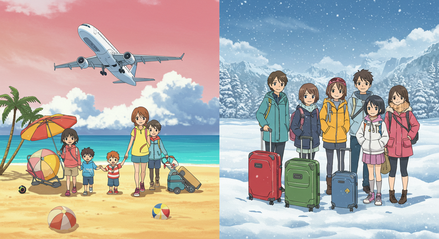 여름 성수기와 겨울 방학 여행 안전 플랜 장면