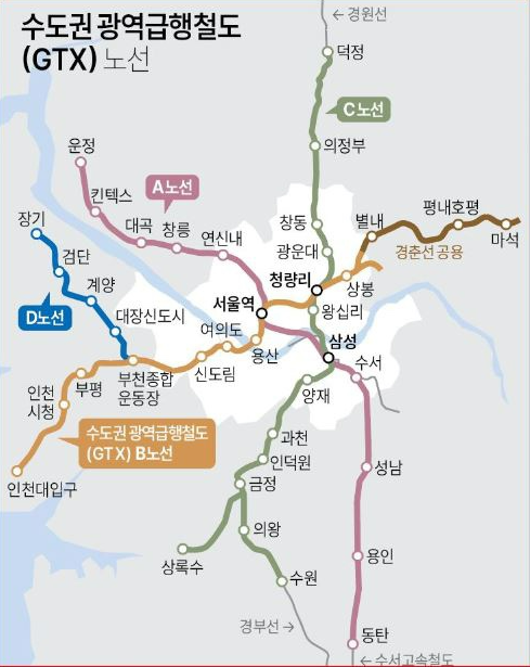 GTX노선도