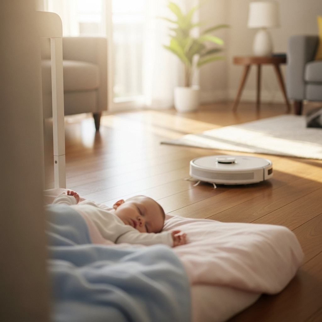 아기 낮잠 시간에도 괜찮은 저소음 로봇청소기
