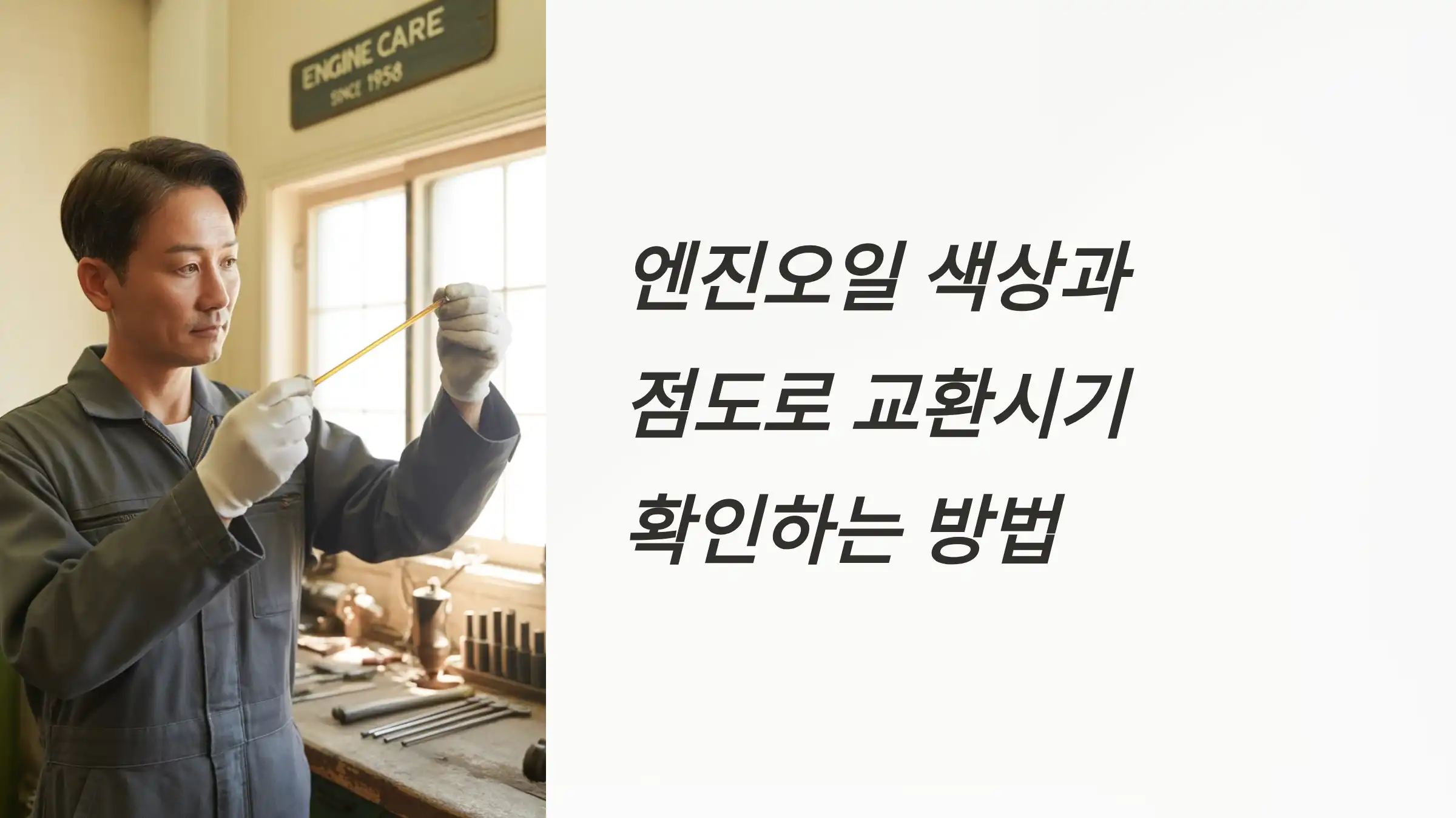 엔진오일 색상과 점도로 교환시기 확인하는 방법