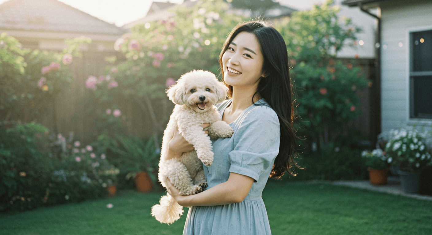 반려견과 주인의 행복한 모습