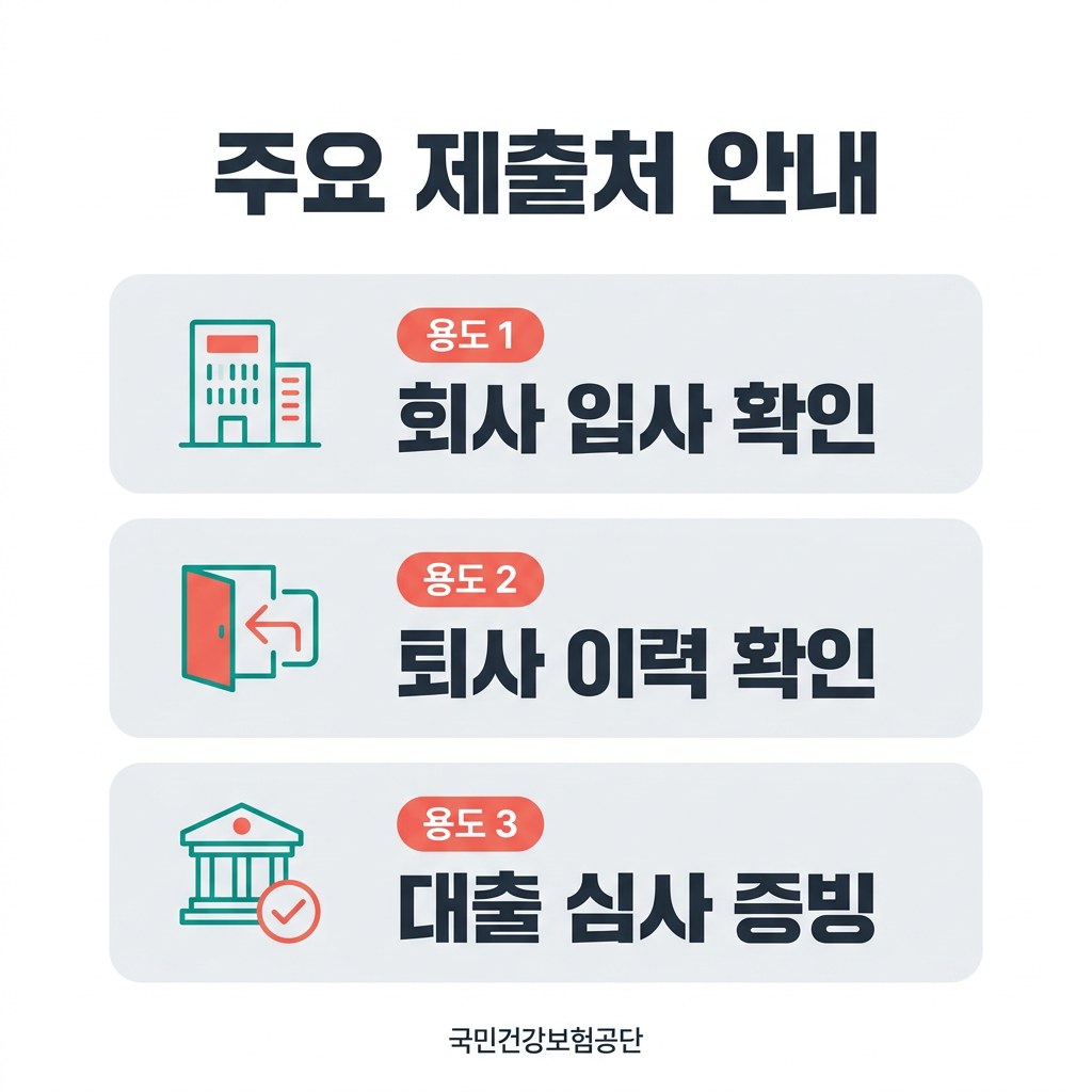 건강보험 자격득실확인서 발급 주요 제출처 안내