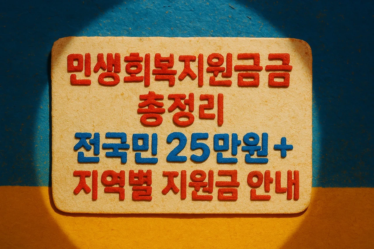 민생회복지원금 총정리 - 전국민 25만원 + 지역별 지원금 안내