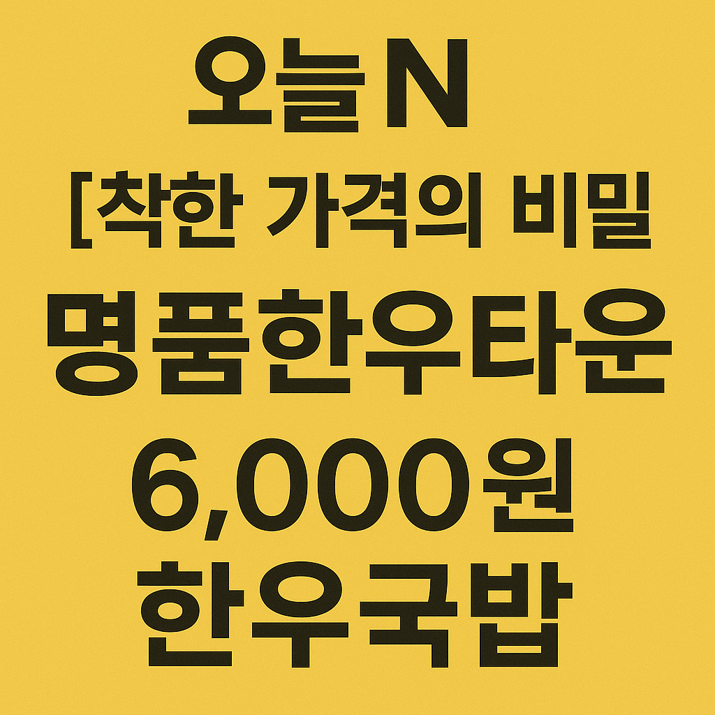 오늘N 2506회 착한 가격의 비밀 세종 금남면 6천원 한우국밥 맛집 명품한우타운 