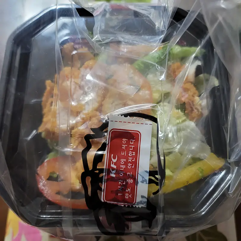 kfc-징거샐러드-포장사진