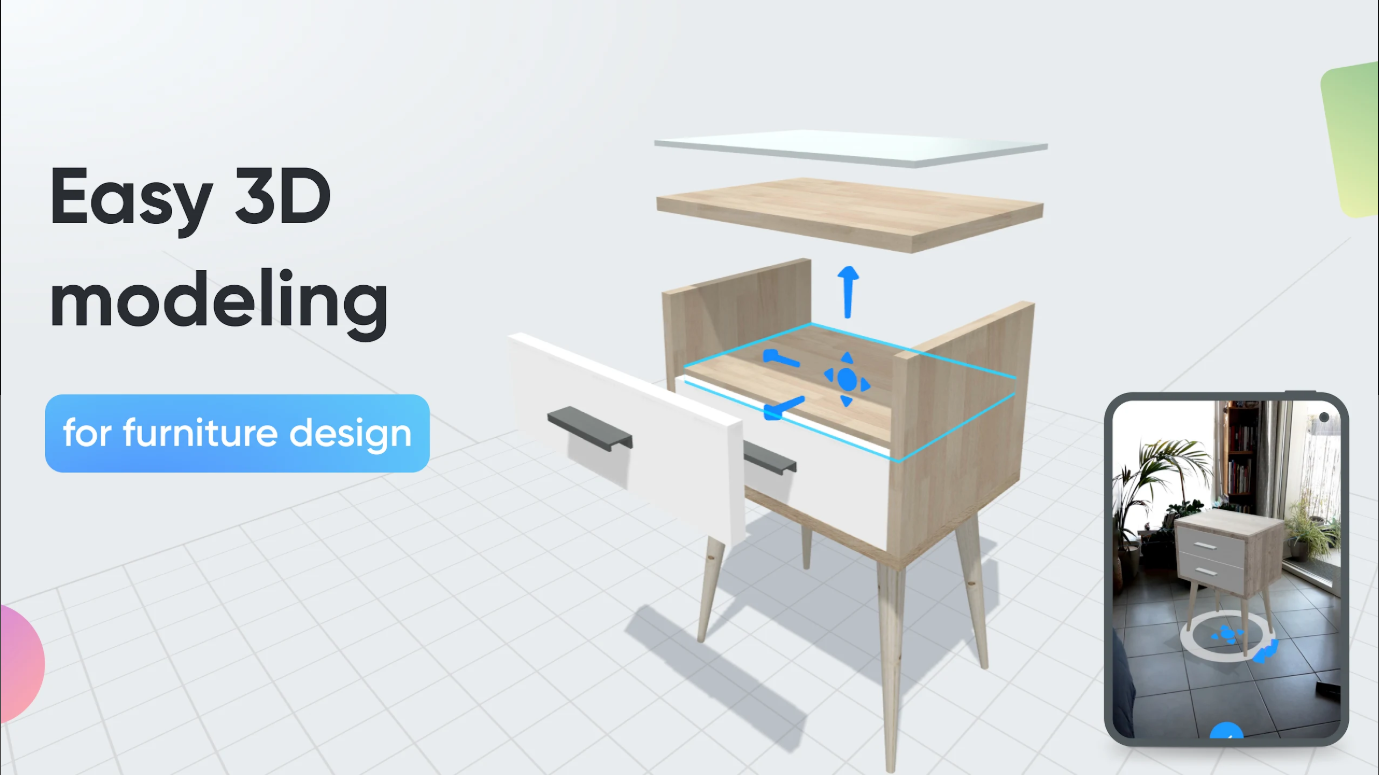 Moblo 3D 가구 모델링 앱, 나만의 가구 디자인과 AR 가구 배치 보기