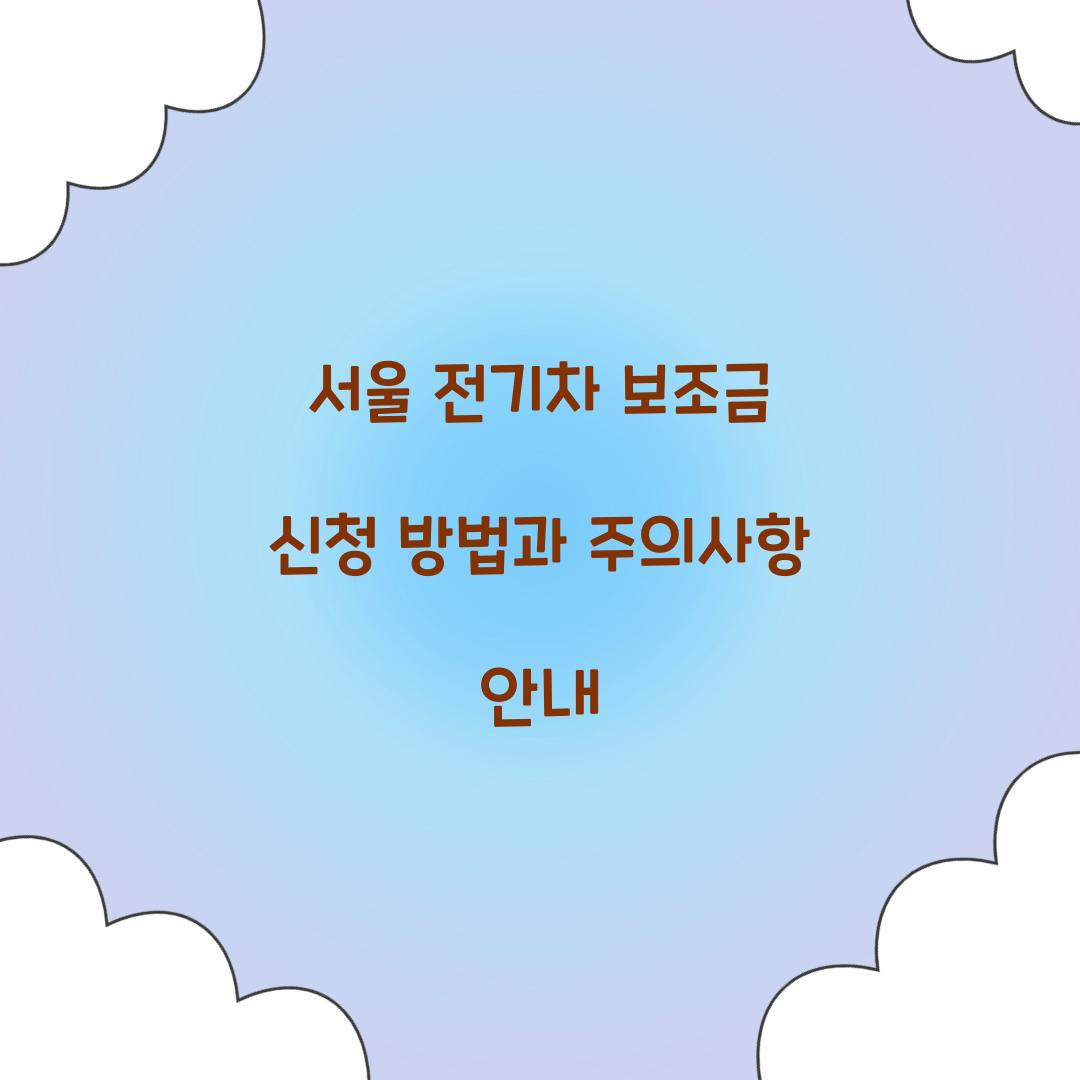 서울 전기차 보조금