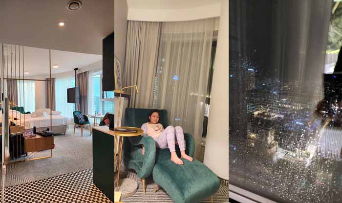 로얄 튤립 바르샤바 센타, 미니 퀸 스위트룸, 비오는 바르샤바의 3월 밤 풍경