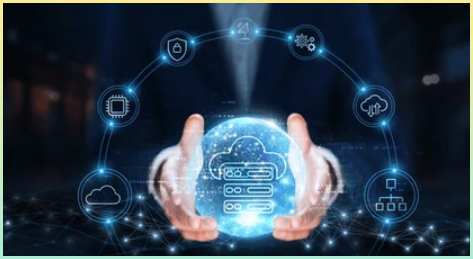 보안의 중요성을 연상할 수 있는 서버 클라우드 이미지