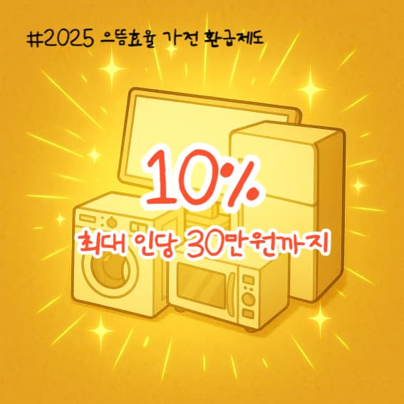 2025 으뜸효율 가전 환급제도 완벽 정리! 최대 30만 원 돌려받는 법